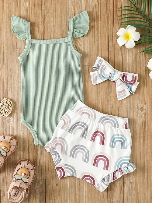 3-Piece Baby Girl Summer Outfit Set