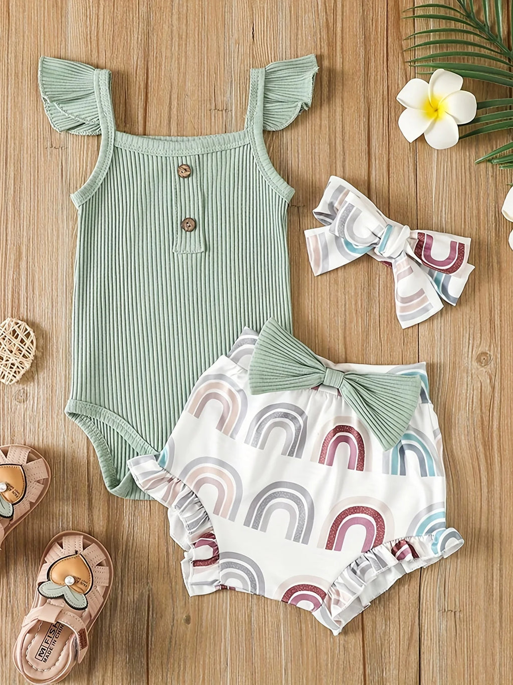 3-Piece Baby Girl Summer Outfit Set