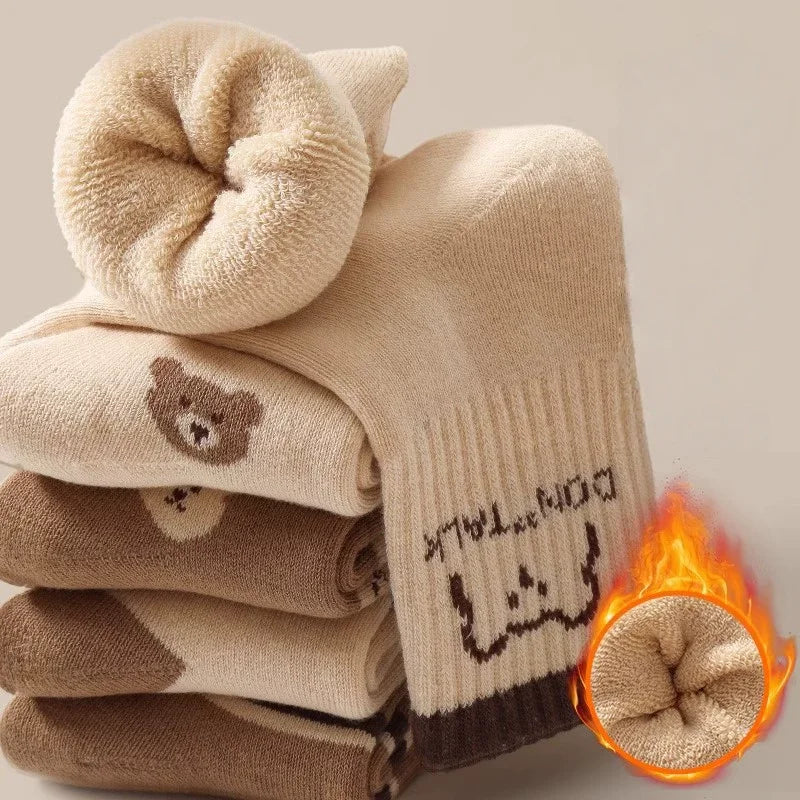 CozyKids™ Winter Thermal Plush Socks – 5 Pair Pack