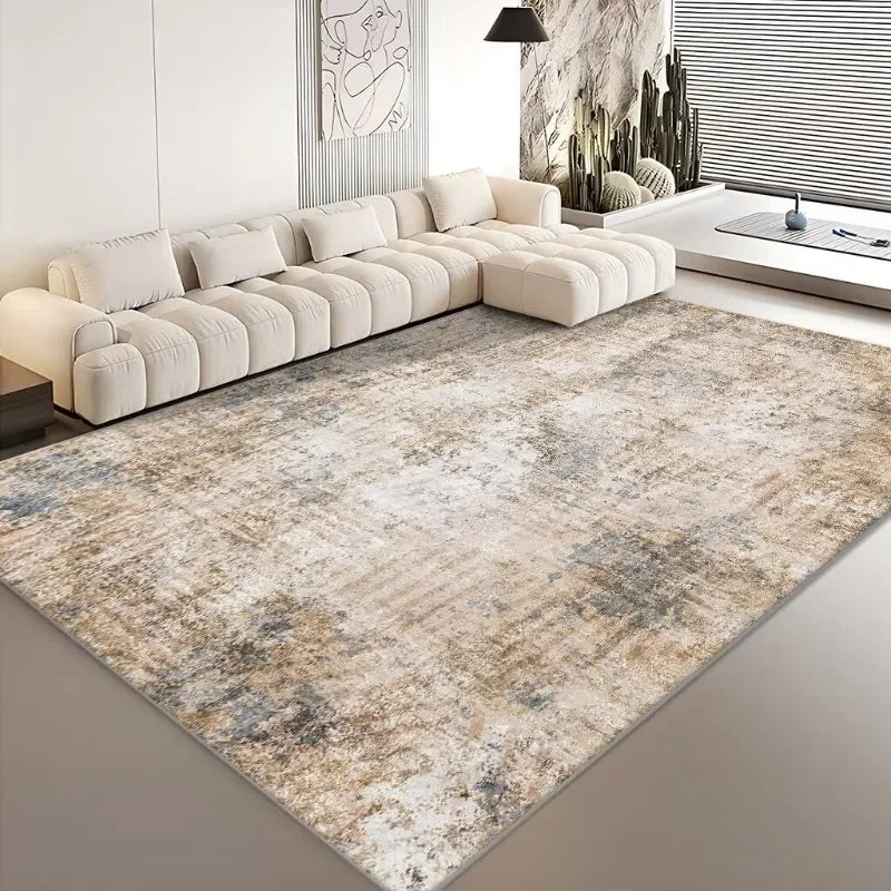 Modern luxury Abstract Plush Area Rug – Large Washable Living Room & Bedroom Carpet | Anti-Slip Geometric Floor Mat