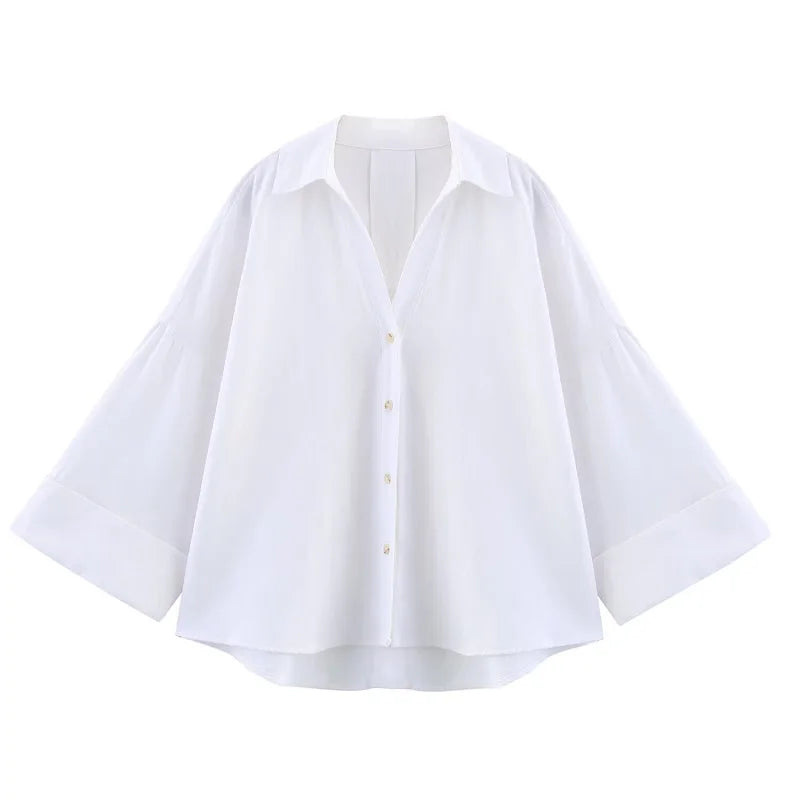 Relaxed Oversized Striped Button-Up Shirt