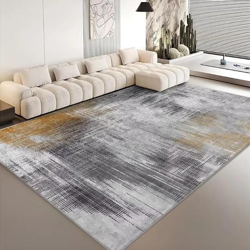 Modern luxury Abstract Plush Area Rug – Large Washable Living Room & Bedroom Carpet | Anti-Slip Geometric Floor Mat