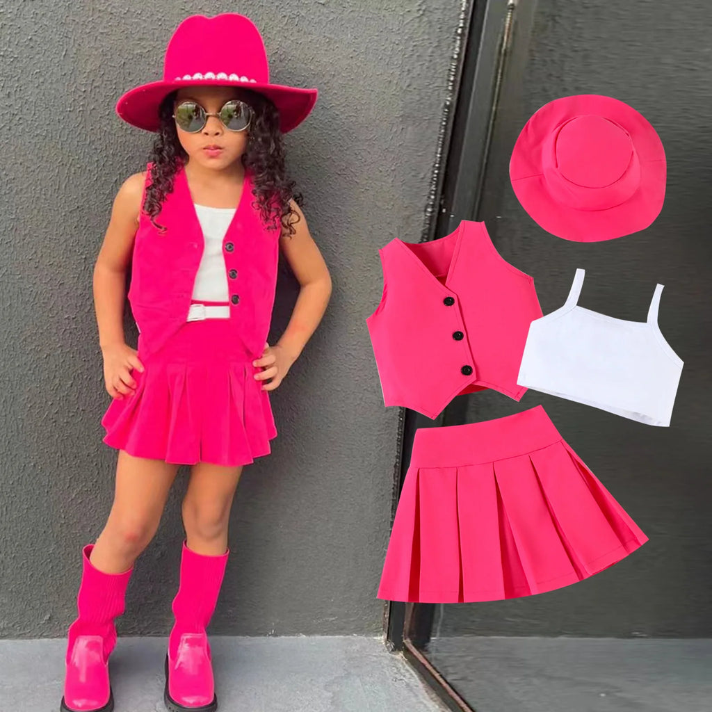 4-Piece Girls Summer Vacation Outfit Set