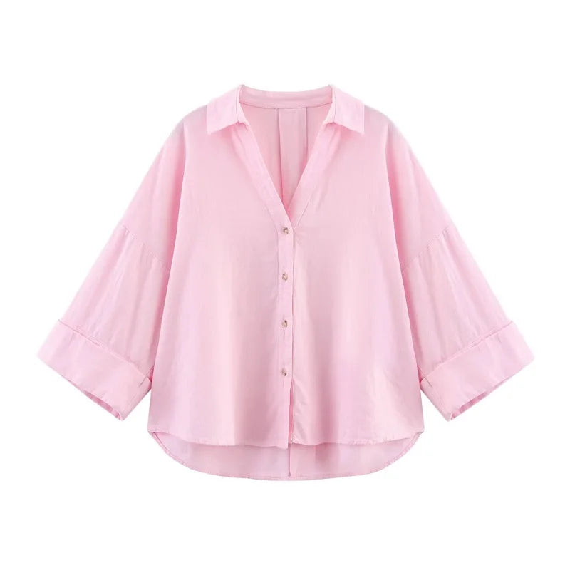 Relaxed Oversized Striped Button-Up Shirt