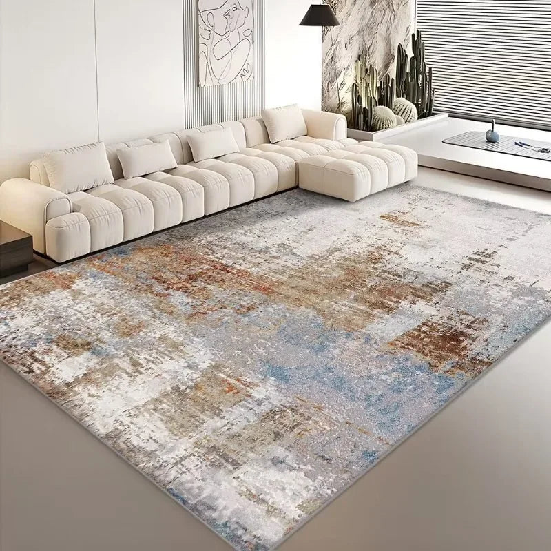 Modern luxury Abstract Plush Area Rug – Large Washable Living Room & Bedroom Carpet | Anti-Slip Geometric Floor Mat