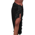 Elegant Ruffle High-Slit Beach Cover-Up Skirt