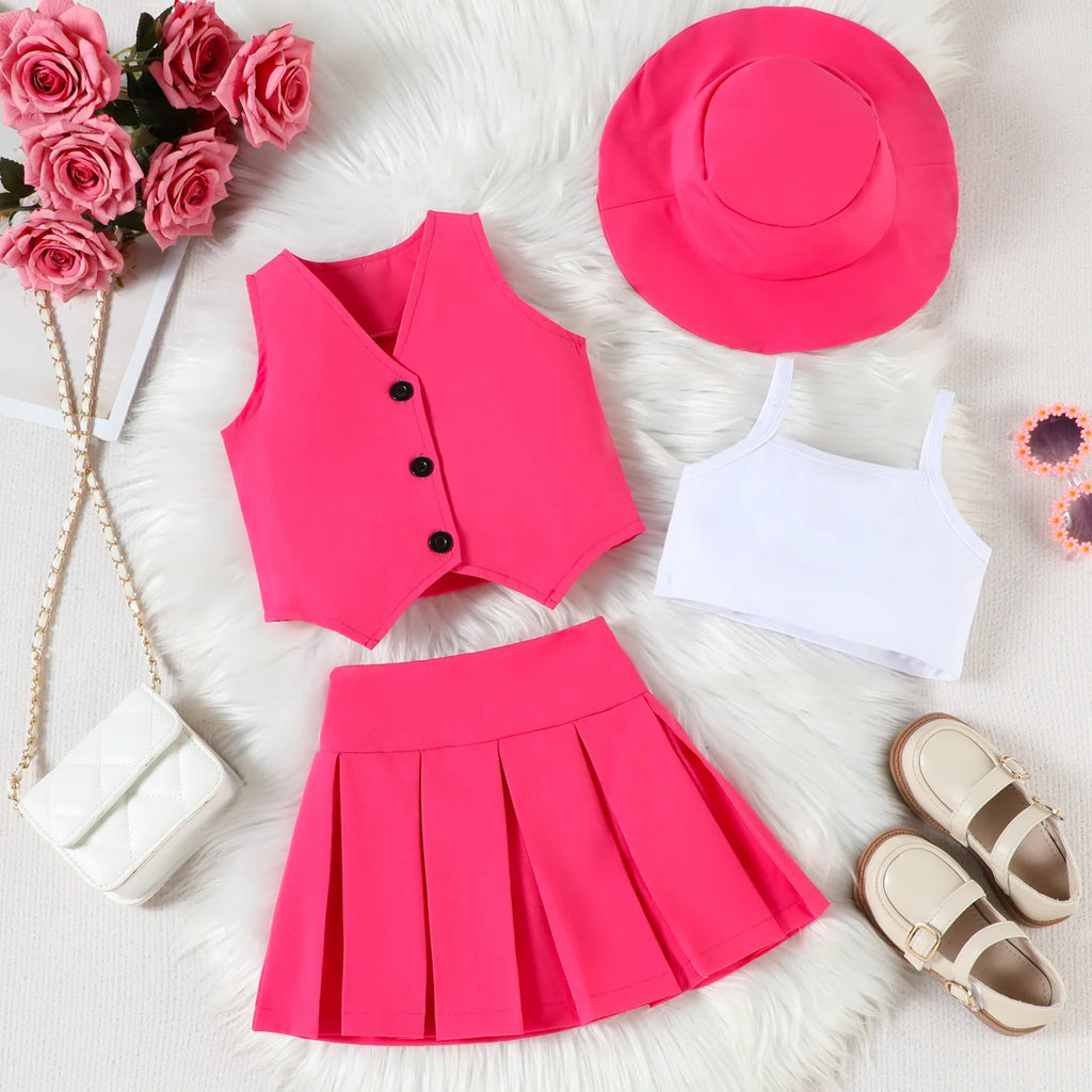 4-Piece Girls Summer Vacation Outfit Set