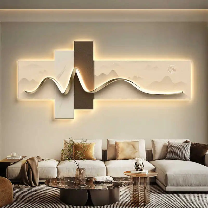 Luxury LED Wall Art – Modern Ambient Light Canvas for Living Room & Home Décor