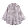 Relaxed Oversized Striped Button-Up Shirt