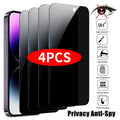 4-Pack Anti-Spy Tempered Glass Screen Protectors (iPhone Series)
