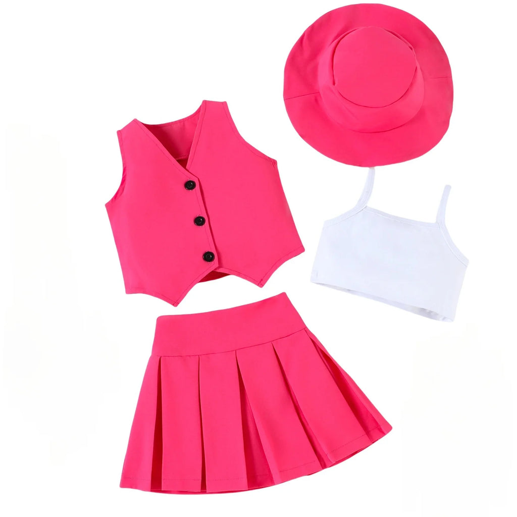 4-Piece Girls Summer Vacation Outfit Set