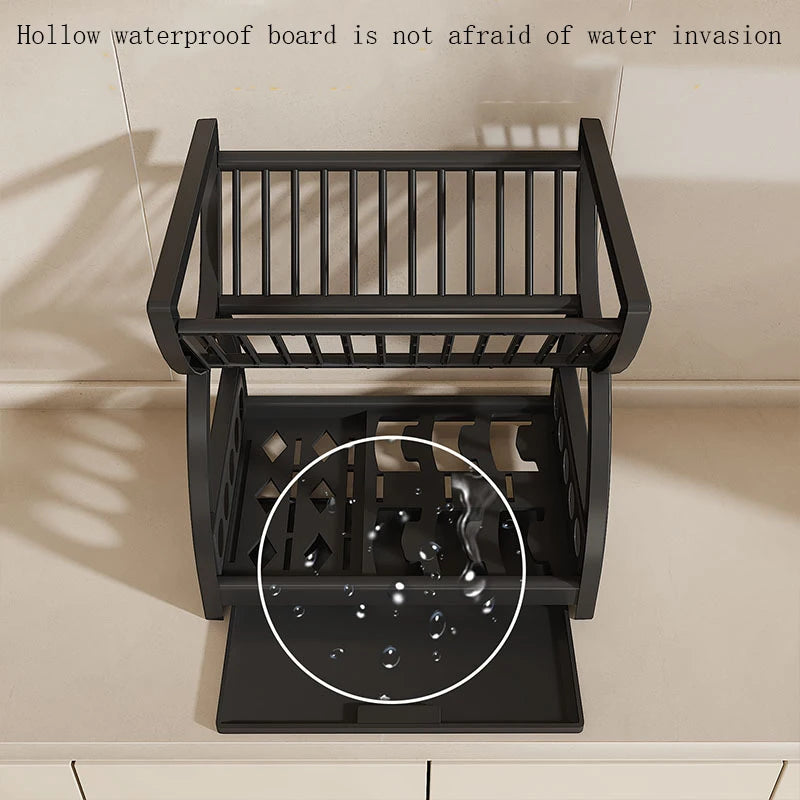 Double-Layer Kitchen Dish & Utensil Storage Rack