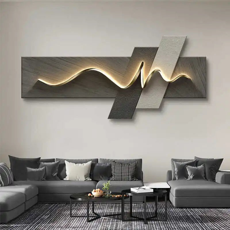 Luxury LED Wall Art – Modern Ambient Light Canvas for Living Room & Home Décor