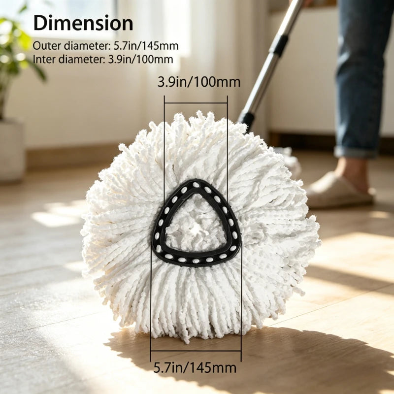 Premium Microfiber Spin Mop Replacement Heads – Compatible with Vileda O-Cedar EasyWring 1-Tank System (Multi-Pack Cleaning Refills)