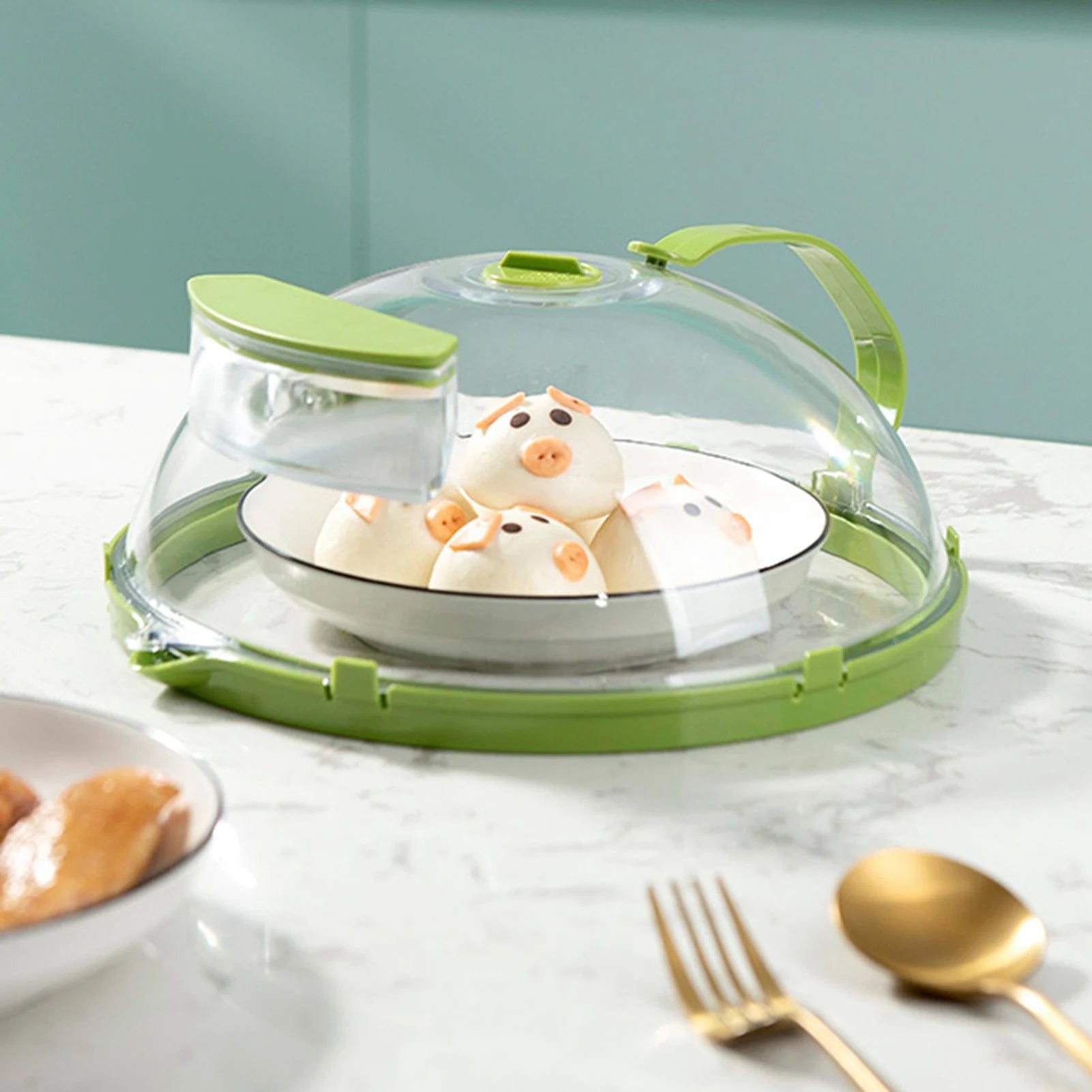 Clear Microwave Splatter Cover with Steam Vent & Water Reservoir