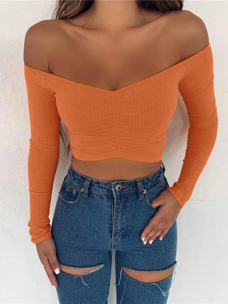 Blessed Off-Shoulder Long Sleeve Tee