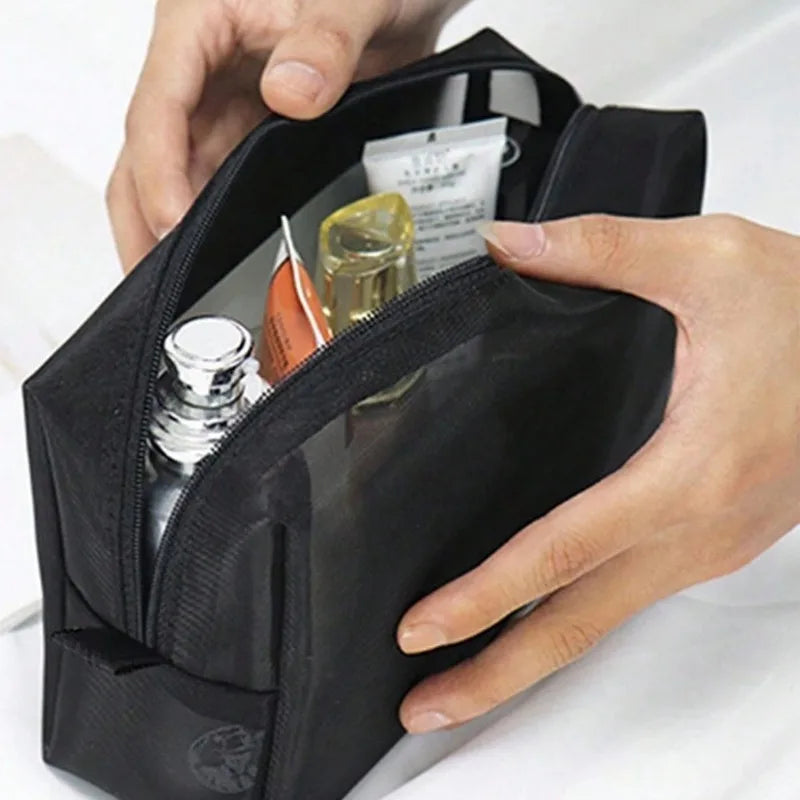 3-Piece Mesh Travel Cosmetic Organizer Bag Set